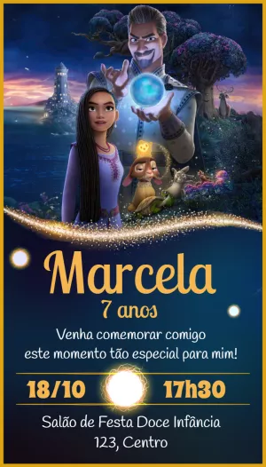 Convite de Aniversário Wish o Poder dos Desejos para Editar
