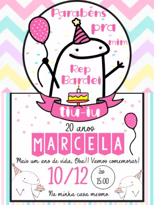 Convite de Aniversário Flork Meme para Editar Online