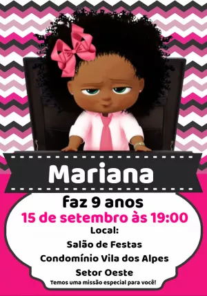 Convite de Aniversário A Poderosa Chefinha para Editar Online