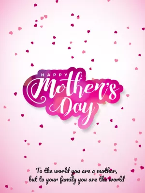 Happy Mother's Day Card with Hearts to Edit Online