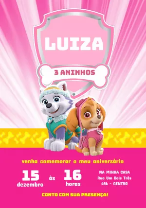 Invito di compleanno Paw Patrol – Statico – Jotta