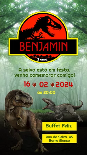 Invitación de cumpleaños Dinosaurio – Estático – Felicity Artes