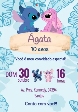 Invitación de cumpleaños Stitch – Estático – Mayara Nascimento Sacaldassy