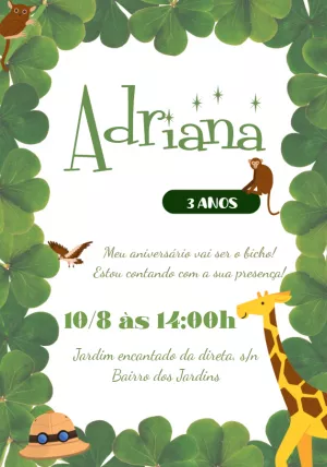 Safari Birthday Invitation – Static – Beatriz Lopes dos Anjos
