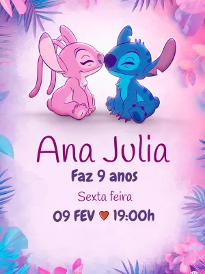 Invitación de cumpleaños Stitch – Estático – Augusto Renan
