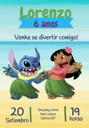 Invitación de cumpleaños Stitch – Estático – Mayara Nascimento Sacaldassy