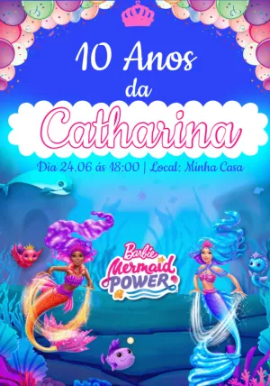 Invitación de cumpleaños Barbie – Estático – Alice Capistrano Roussenq