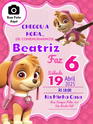 Invito di compleanno Paw Patrol – Statico – Magic Arte Digital