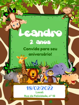 Safari Birthday Invitation – Static – Pedro Henrique
