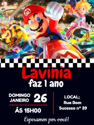 Invito di compleanno Super Mario – Statico – Carolina
