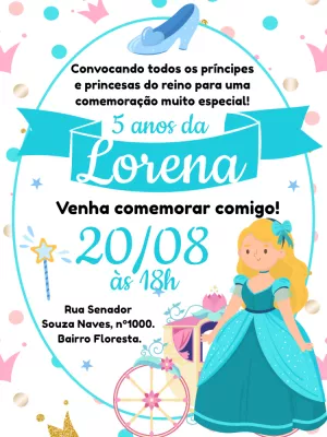 Invitación de cumpleaños Princesas – Estático – Bella Liz Convites
