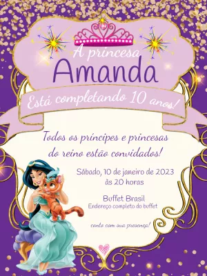 Invitación de cumpleaños Princesas – Estático – Jonathan Fiuza
