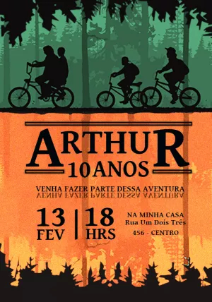 Convite de Aniversário Stranger Things para Editar Online