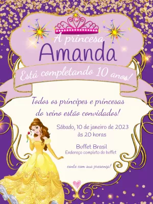 Invitación de cumpleaños Princesas – Estático – Jonathan Fiuza
