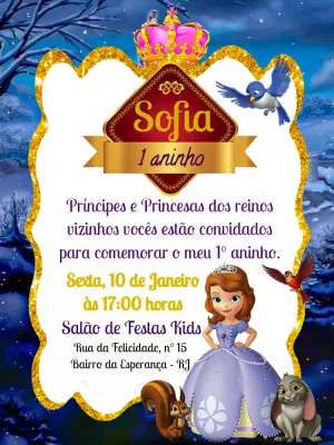Invitación de cumpleaños Princesas – Estático – Pedro Henrique