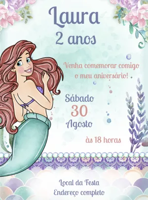 Invito di compleanno La Sirenetta – Statico – Decore Arte