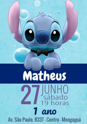 Stitch Birthday Invitation – Static – Mayara Nascimento Sacaldassy