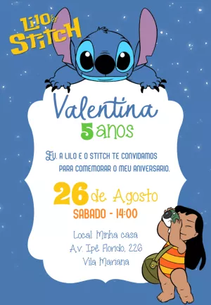 Invitación de cumpleaños Stitch – Estático – ig: @illustragio