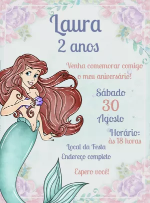 Invito di compleanno La Sirenetta – Statico – Decore Arte