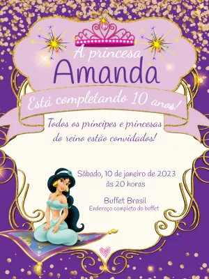 Invitación de cumpleaños Princesas – Estático – Jonathan Fiuza