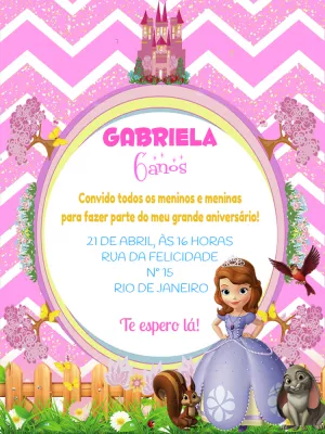 Invitación de cumpleaños Princesas – Estático – Pedro Henrique