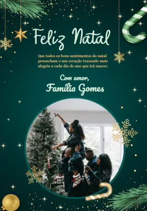 Cartão de Natal com Foto Personalizada para Editar Online