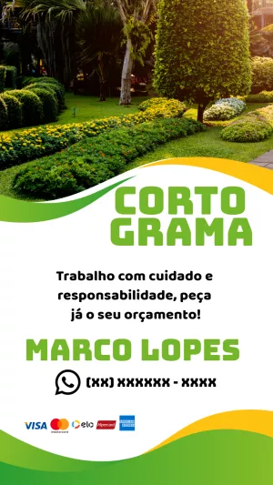 Arte para Cortador de Grama: Modelo Editável para Divulgar