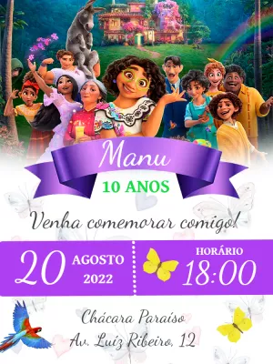 Convite Aniversário Encanto com a Família Madrigal para Editar
