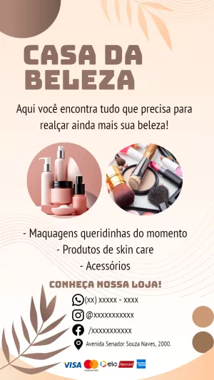 Flyer Digital de Beleza e Cosméticos para Editar Online