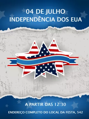 Convite 4 de Julho Independência dos EUA para Editar Online
