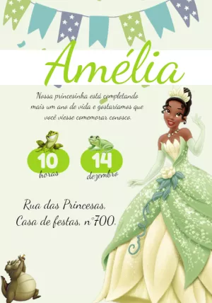Invitación de cumpleaños Princesas – Estático – Beatriz Lopes dos Anjos