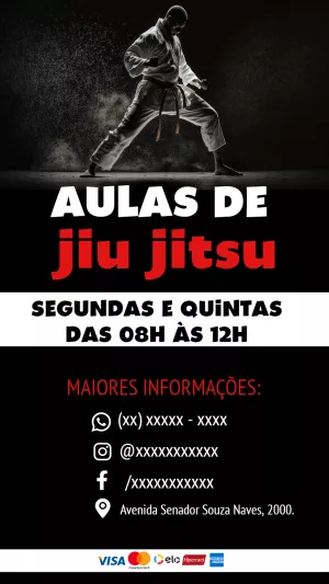 Cartaz de Aulas de Jiu Jitsu para Editar Online