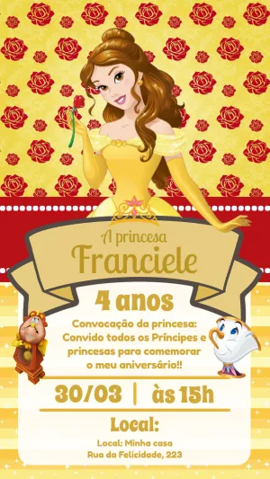 Invitación de cumpleaños Princesas – Estático – Pedro Henrique