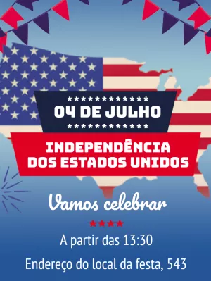 Convite Independência dos EUA Patriótico para Editar Online
