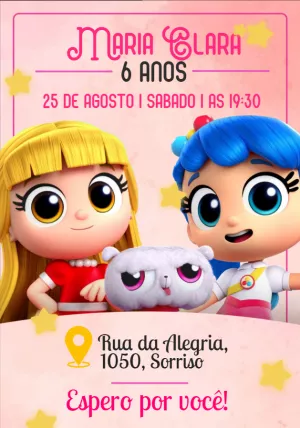 Convite Aniversário Vera e o Reino do Arco-Íris para Editar