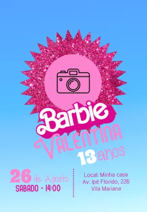 Invitación de cumpleaños Barbie – Estático – ig: @illustragio
