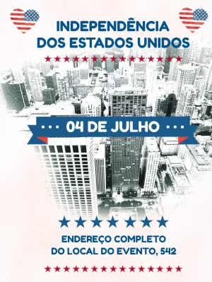 Convite Independência dos EUA Patriótico para Editar Online