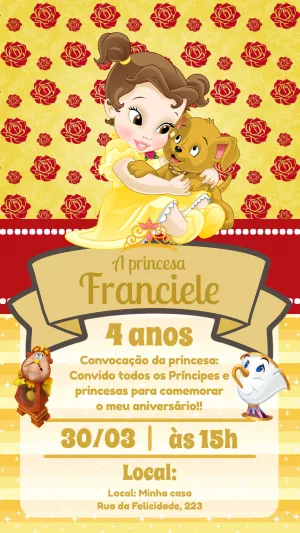 Invitación de cumpleaños Princesas – Estático – Pedro Henrique