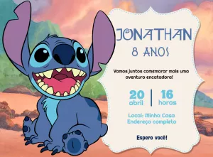Stitch Birthday Invitation – Static – Jonathan Fiuza