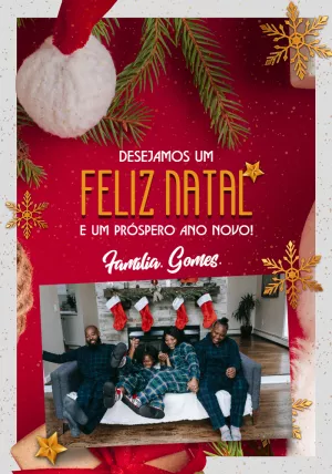 Cartão de Natal com Foto Personalizada para Editar Online