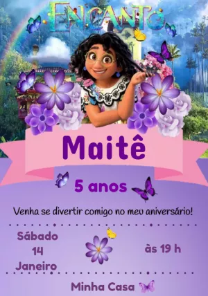 Convite de Aniversário Encanto com Mirabel para Editar Online