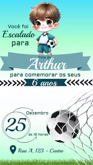 Soccer Birthday Invitation – Static – Gislene Martins