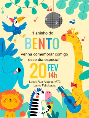 Safari Birthday Invitation – Static – Gley Leobas