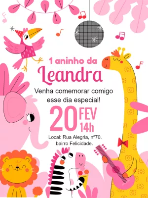 Safari Birthday Invitation – Static – Gley Leobas