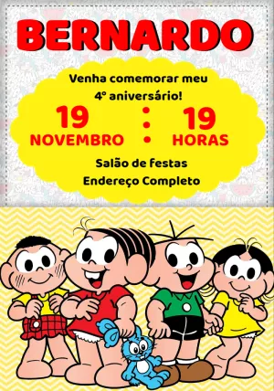 Turma da Mônica Birthday Invitation – Static – Montando a Sua Festa Oficial