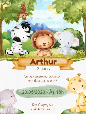 Safari Birthday Invitation – Static – Mimo Digital
