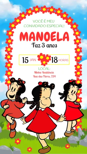 Convite Aniversário Luluzinha Clássica para Editar Online