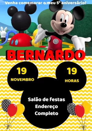 Mickey Mouse Birthday Invitation – Static – Montando a Sua Festa Oficial