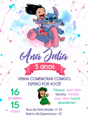 Stitch Birthday Invitation – Static – Pedro Henrique