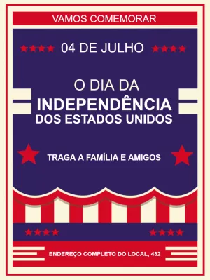 Convite 4 de Julho Independência dos EUA para Editar Online